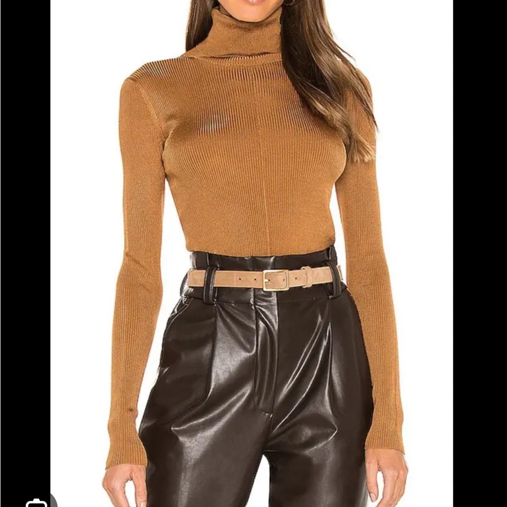 Veronica Beard Kreia Turtleneck Pullover in Brown in Bronze XS